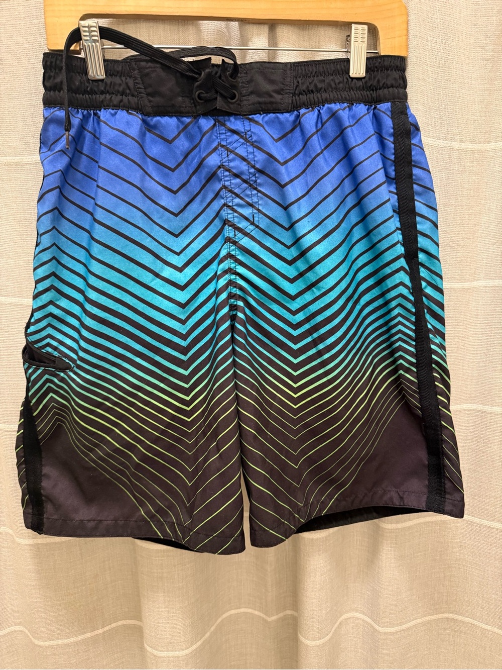 adidas Blue to Green Chevron Swim Trunks